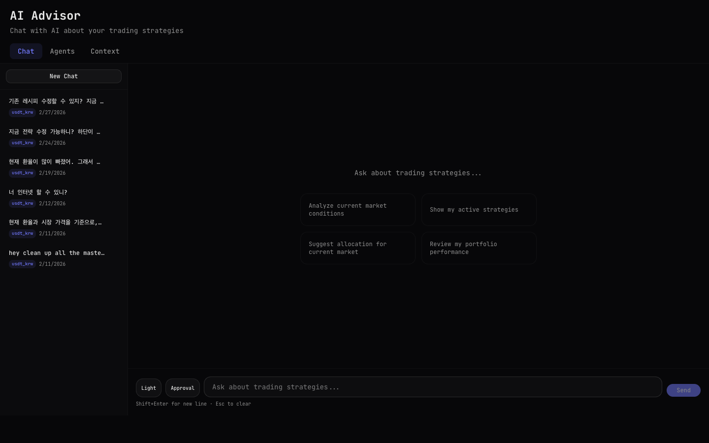 traig AI Advisor — Giao diện chat